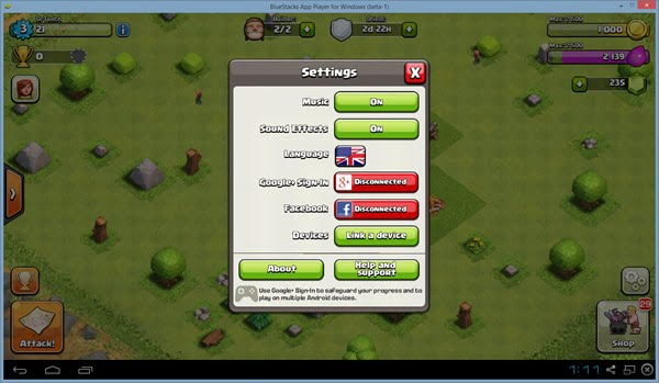 Clash of Clans Settings